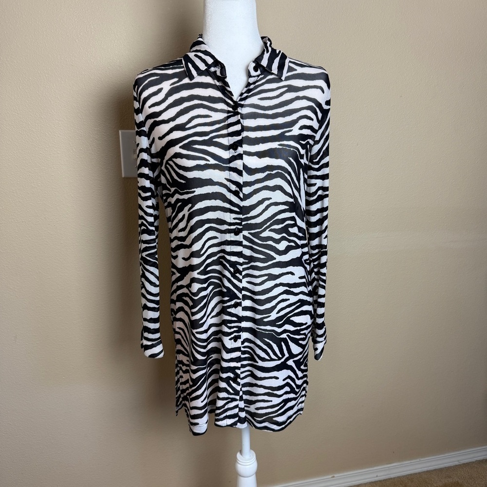 Travelers Collection by Chicos Zebra Shirt Dress